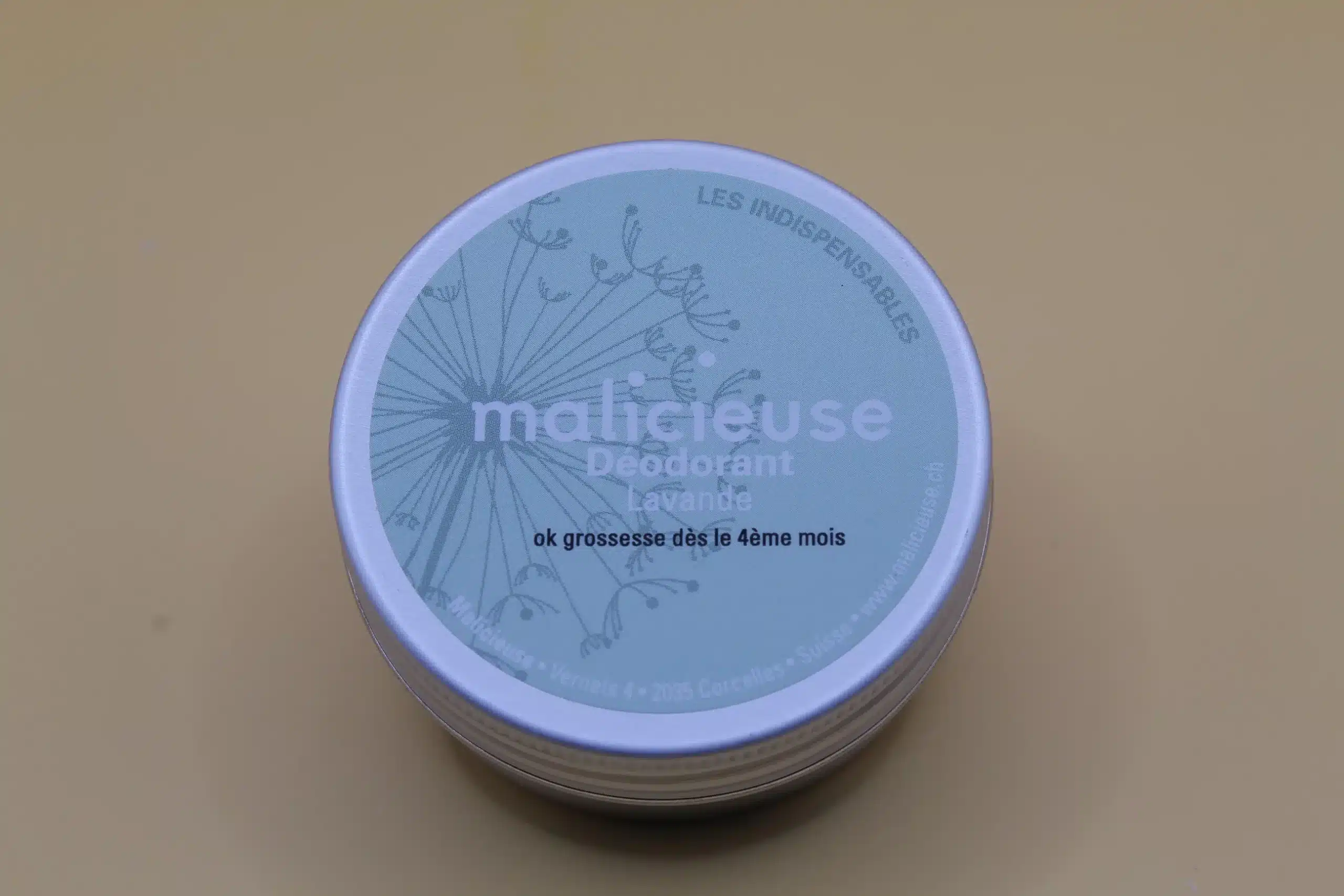 Détail déodorant bio lavande beurre de karité Suisse
